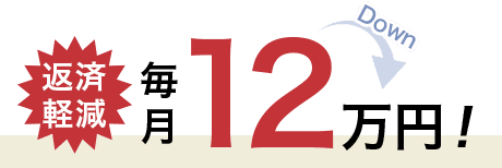 返済軽減 毎月 12万円!